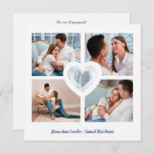 Blue Heart 4 Fotos Verlobung Sitzungsperiode Save The Date (Vorne/Hinten)