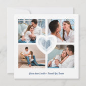 Blue Heart 4 Fotos Verlobung Sitzungsperiode Save The Date (Vorderseite)