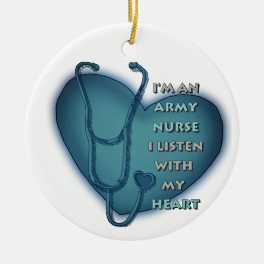Blue Heart Army Nurse Keramikornament (Vorne)