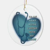 Blue Heart Army Nurse Keramikornament (Links)