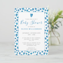 Blue Heart Baby Dusche