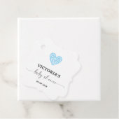 Blue Heart Baby Dusche Party Extravagant Square Geschenkanhänger (Beispiel)