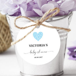 Blue Heart Baby Dusche Party Geschenkanhänger