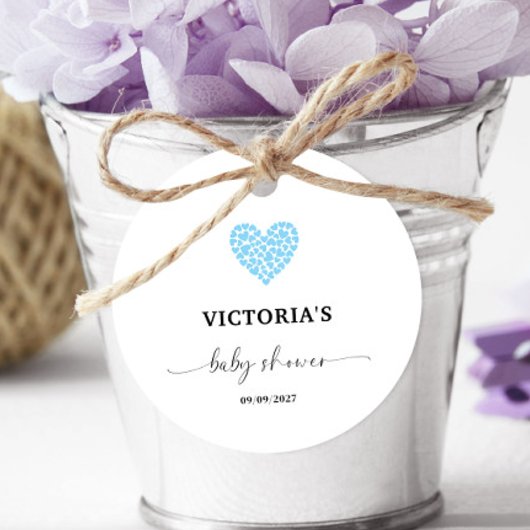 Blue Heart Baby Dusche Party Geschenkanhänger