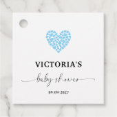 Blue Heart Baby Dusche Party Geschenkanhänger (Vorderseite)