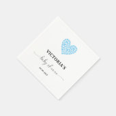Blue Heart Baby Dusche Party Serviette (Ecke)