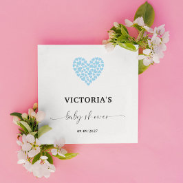 Blue Heart Baby Dusche Party Serviette