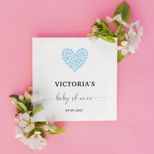 Blue Heart Baby Dusche Party Serviette