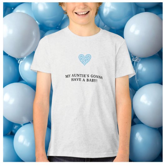 Blue Heart Baby Dusche Tri-Blend Shirt