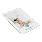 Blue Heart Baby Keepsake Polka Dots Photo Magnet (Rechte Seite)