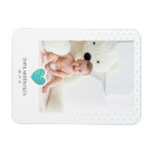 Blue Heart Baby Keepsake Polka Dots Photo Magnet (Horizontal)
