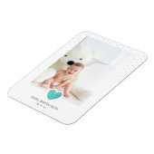 Blue Heart Baby Keepsake Polka Dots Photo Magnet (Linke Seite)