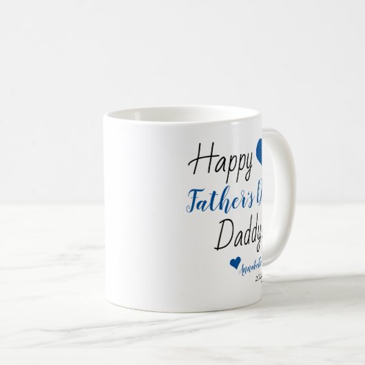Blue Heart Baby Kind Tochter Kaffeetasse (VorderseiteRechts)