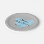 Blue Heart Baby Shower Dessert Teller (Schrägansicht)
