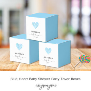Blue Heart Baby Shower Party  Geschenkschachtel