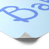 Blue Heart Balloons Elephant Boy Baby Shower Poster (Ecke)