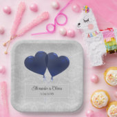 Blue Heart Balloons Polterabend Paper Teller (Party)