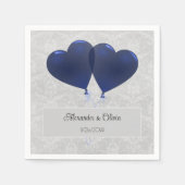 Blue Heart Balloons Wedding Napkins Serviette (Vorderseite)