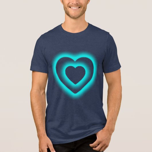 Blue Heart Bella Canvas Tri-blend T-Shirt Shirt (Vorderseite)