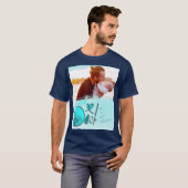 Blue Heart Bester Vater je Frame Abstraktes Foto T-Shirt (Vorne ganz)