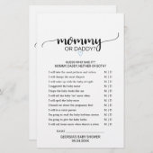 Blue Heart | Black Calligraphy Mommy or Daddy Game (Vorne/Hinten)