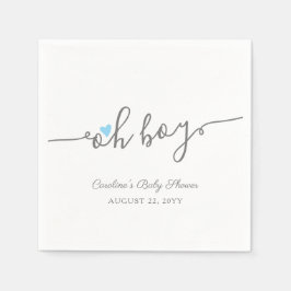 Blue Heart Boy Baby Dusche Serviette