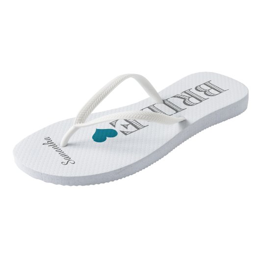 Blue Heart Bride Badesandalen (Schrägansicht)