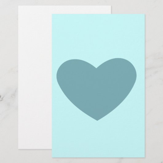 Blue Heart Briefpapier (Vorne/Hinten)