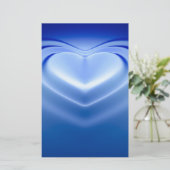 Blue Heart Briefpapier (Stehend Vorderseite)