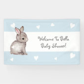 Blue Heart Bunny Baby Showbanner Banner (Horizontal)