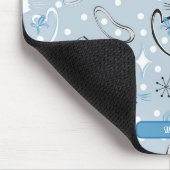 Blue Heart Cats Mitte des Jahrhunderts Mousepad (Ecke)