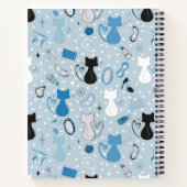 Blue Heart Cats Mitte des Jahrhunderts Notizblock (Rückseite)