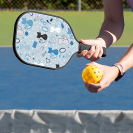 Blue Heart Cats Mitte des Jahrhunderts Pickleball Schläger