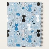 Blue Heart Cats Mitte des Jahrhunderts Planer (Rückseite)