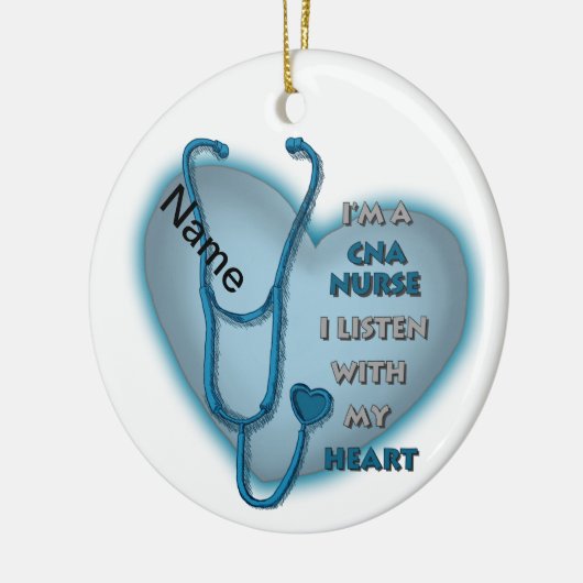 Blue Heart CNA Nurse Keramik Ornament (Links)