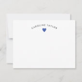 Blue Heart & Dots Niedlich Girly Note Card Mitteilungskarte (Vorderseite)