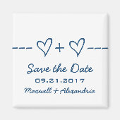 Blue Heart Equation Save the Date Magnet (Vorne)