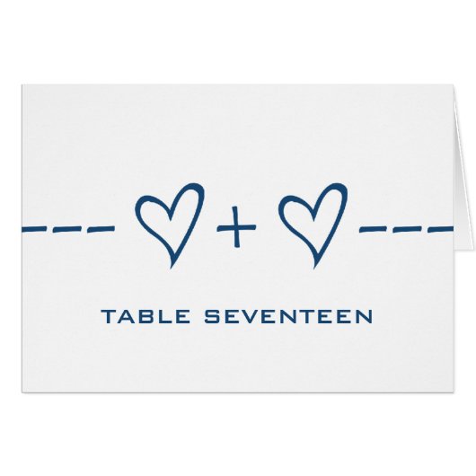 Blue Heart Equation Tischnummer Card (Vorderseite (Horizontal))