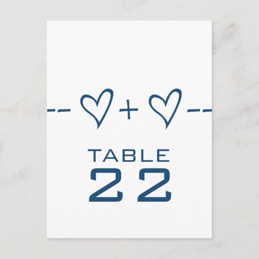 Blue Heart Equation Tischnummer Postkarte (Vorderseite)