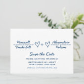 Blue Heart Equite Save the Date einladen (Stehend Vorderseite)