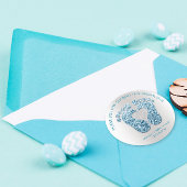 Blue Heart Feet Baby Dusche Gefallen Danke, Grau Runder Aufkleber