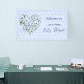 Blue Heart Floral Baby Duschbanner Banner (Messeveranstaltung)
