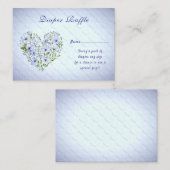 Blue Heart Floral Baby Duschvorrichtung Begleitkarte (Vorne/Hinten)