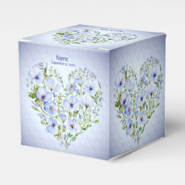 Blue Heart Floral Favor Box Geschenkschachtel