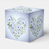Blue Heart Floral Favor Box Geschenkschachtel (Rückseite)