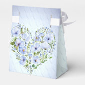 Blue Heart Floral Favor Box Geschenkschachtel (Rückseite)