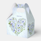 Blue Heart Floral Favor Box Geschenkschachtel (Rückseite)
