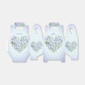 Blue Heart Floral Favor Box Geschenkschachtel (Ungefaltet)