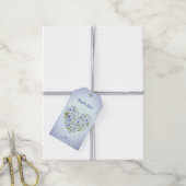 Blue Heart Floral Gift Tag Geschenkanhänger (Mit Garn)