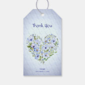 Blue Heart Floral Gift Tag Geschenkanhänger (Rückseite)